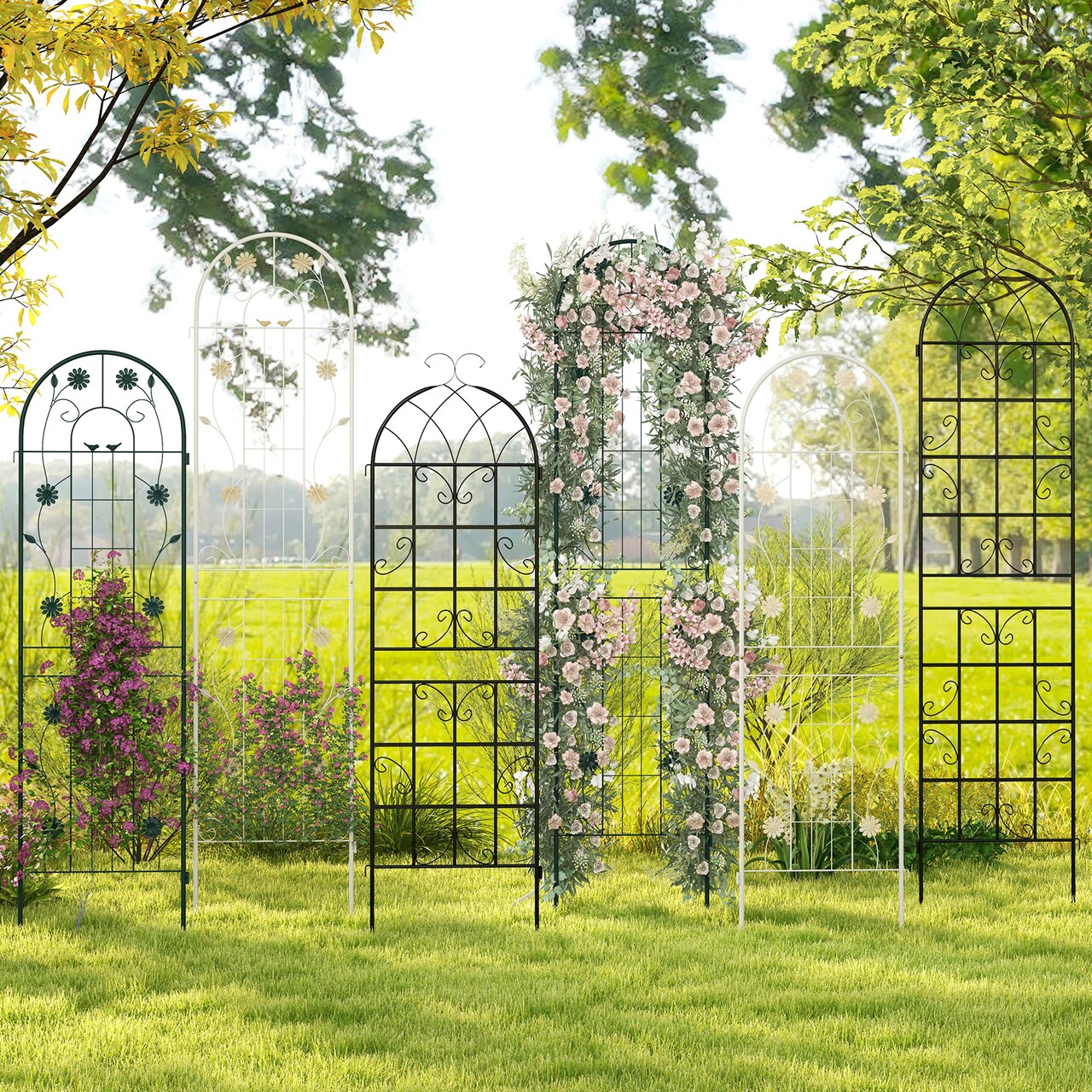 4 Pack 71 X 20 Inches Metal Garden Trellis For Climbing Plants